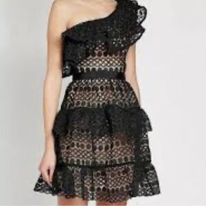 Self portrait dress like new. Black , lace size 6